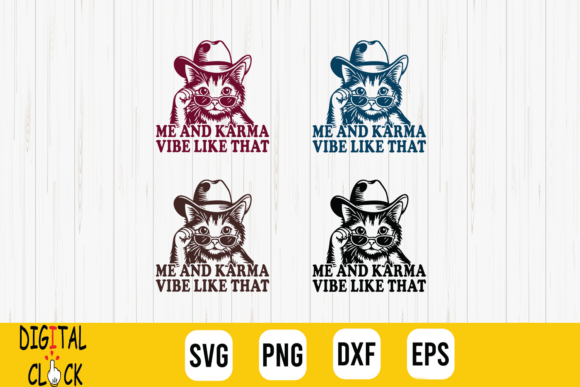 Cool Cat Karma Cowboy Hat Kitty Quote