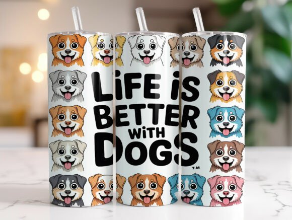 Dog Mom Quote 20oz Tumbler Wrap PNG