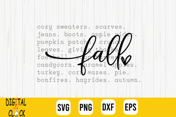 Fall with Autumn Words Cozy Season SVG