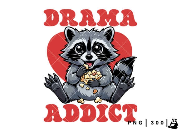 Funny Drama Addict Raccoon Valentine PNG