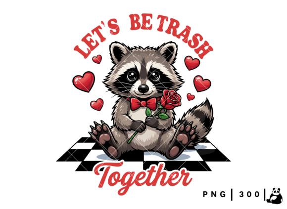 Funny Trash Love Raccoon Valentine PNG