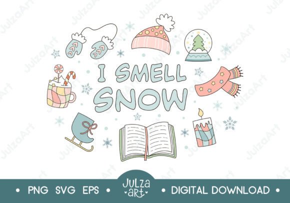 I Smell Snow Png, Retro Winter Season