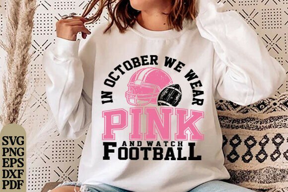 In October We Wear Pink Svg, PNG