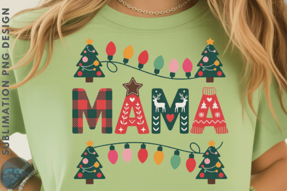 Mama Christmas Holly Jolly PNG Design