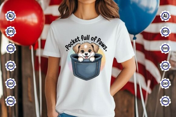 Pocket Full of Paws PNG T-Shirt Design