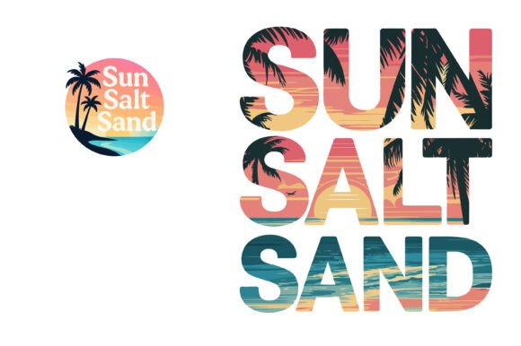 Sun Salt Sand Beach Design. Summer Png