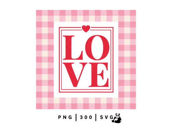 Valentine Love Gingham Png Eps