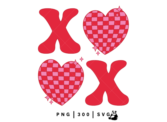 Valentine XO Hearts Png Svg