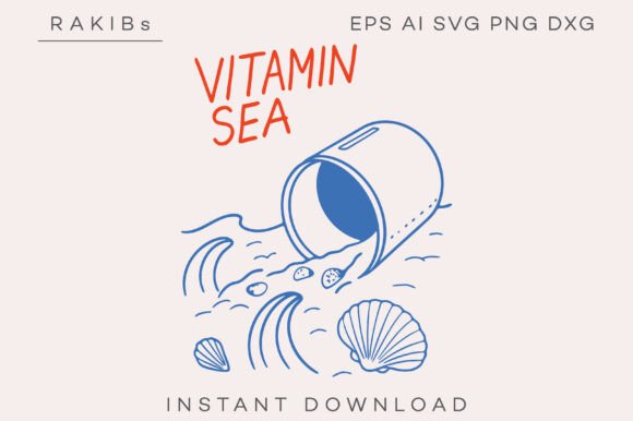 Vitamin Sea Ocean Pill Arts SVG PNG